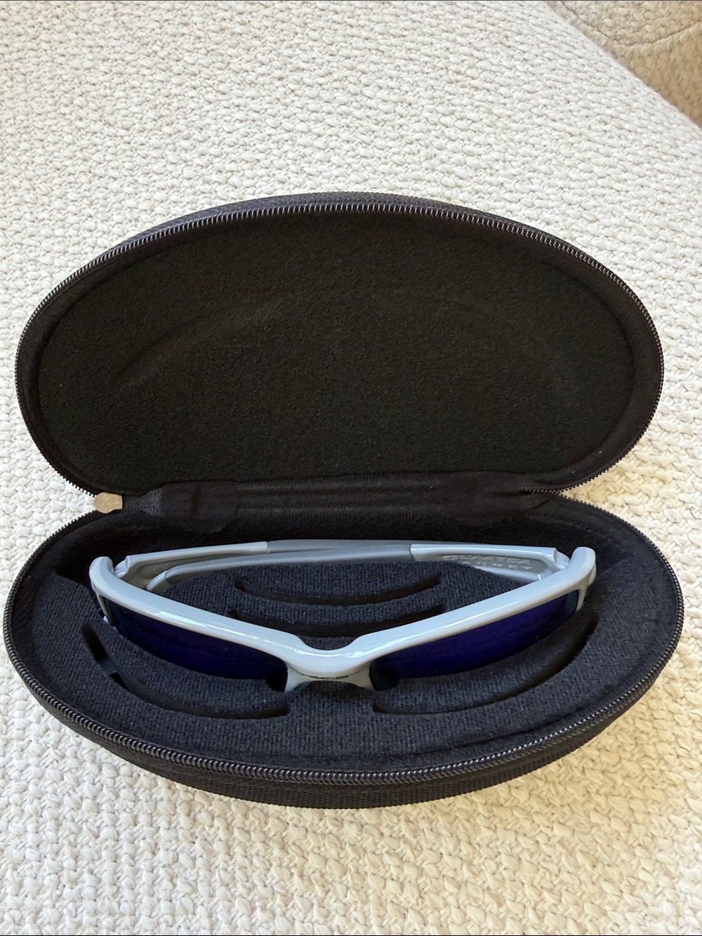 Oakley Gray Frame Sunglasses with Blue Mirrored Lenses - Picture 6 of 8